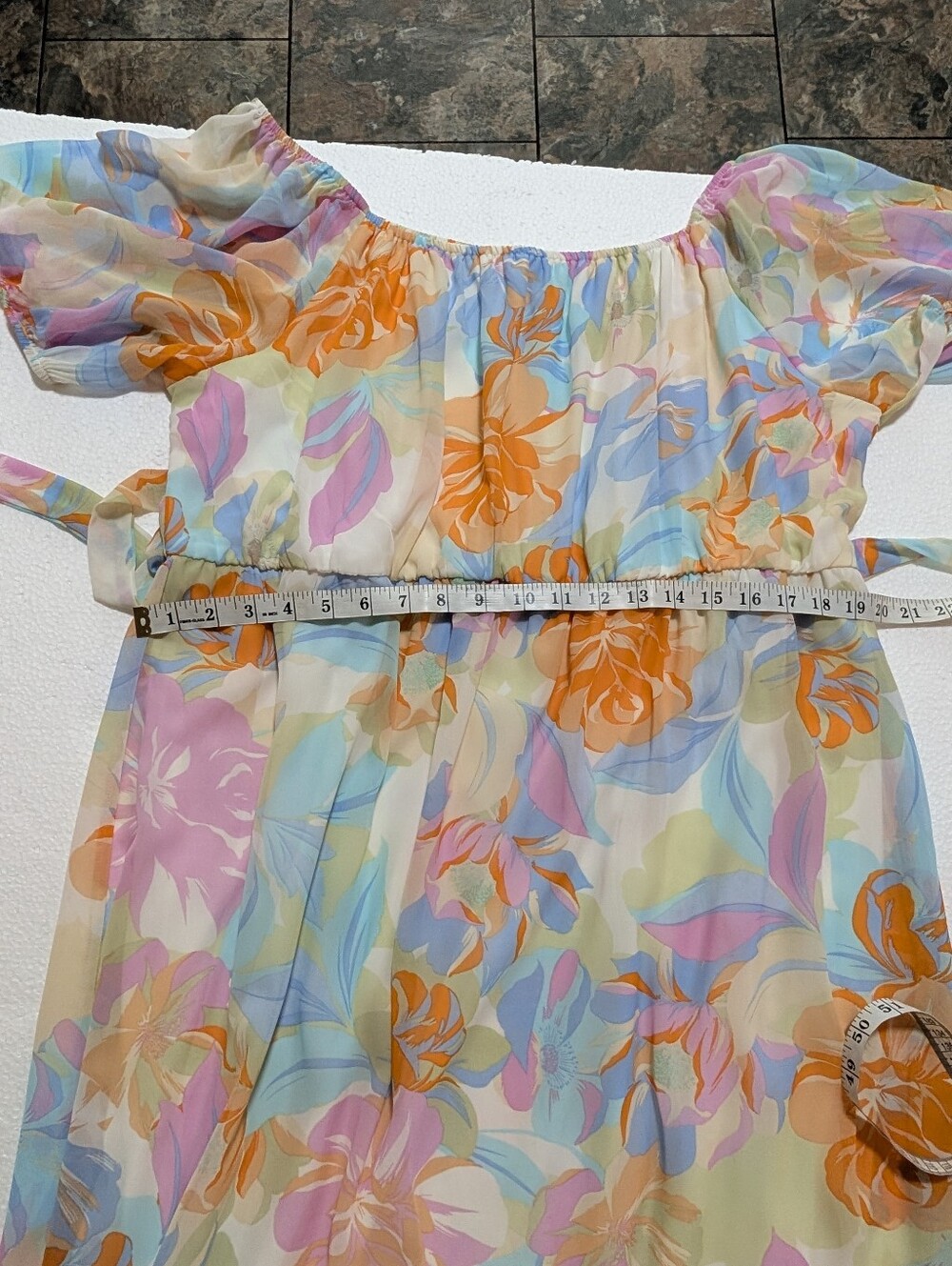 Lixology 3X Pastel Floral Puff Sleeve Maxi Dress Cottagecore Boho A-142 - Picture 8 of 11